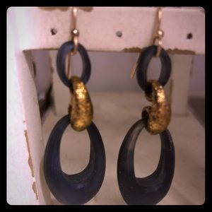 Alexis Bittar lucite and gold drop earrings